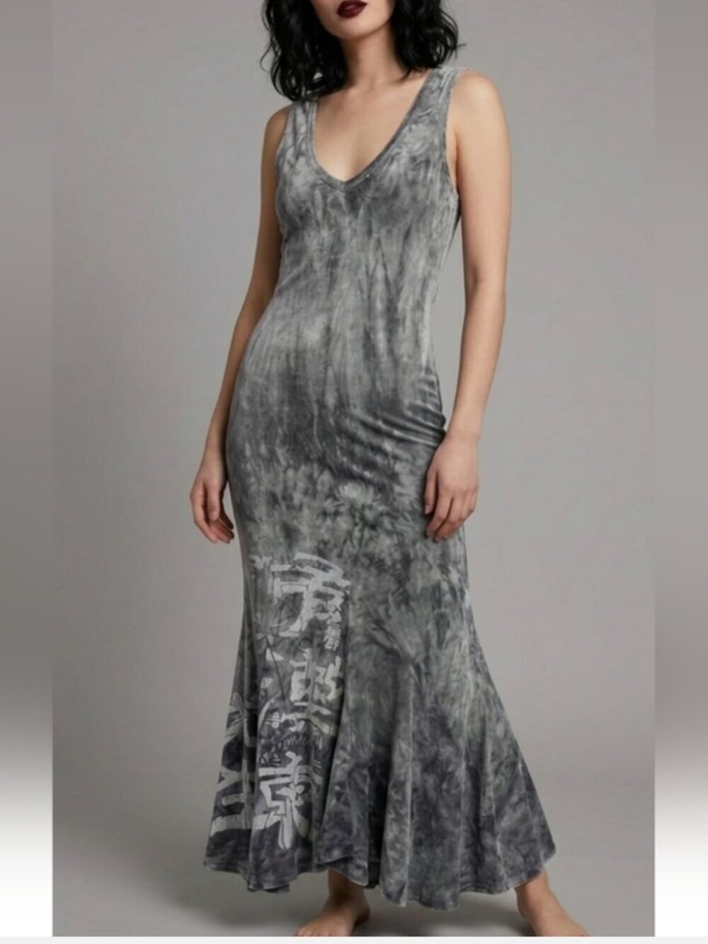 Rare Y2K The People Of The Labyrinths Velvet sleeveless maxi dress Size Small